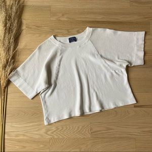 Vintage Mesh Sleeve Crop Top